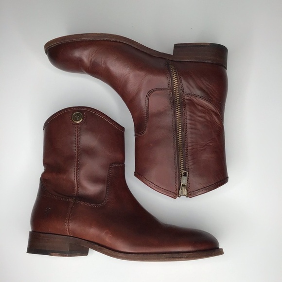 Frye Melissa Button Short Boots in Redwood Size 6. - Picture 6 of 11